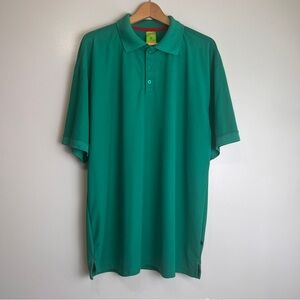 Playerytees Men's Emerald Green Polo Shirt Classic 3-Button Placket Size XL, EUC